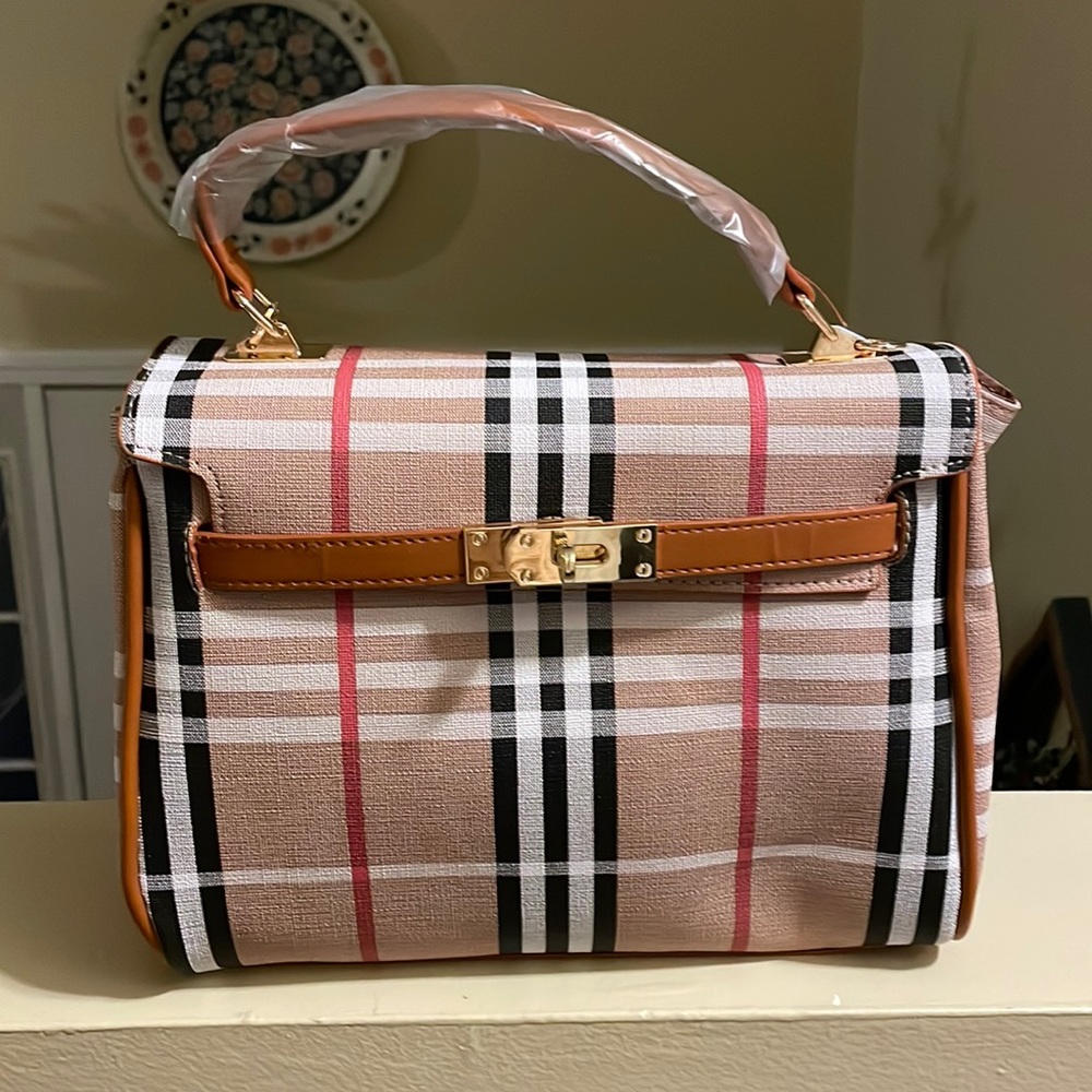 COPY - Berry purse (faux Burberry print)